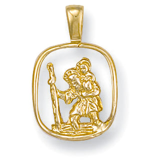 Yellow Gold Cut Out St Christopher Pendant 1.5g