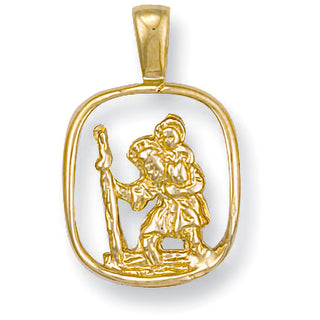 Yellow Gold Cut Out St Christopher Pendant 1.9g