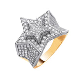 Yellow Gold CZ 3d Star Ring