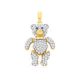 Yellow Gold CZ 3d Teddy Bear Pendant