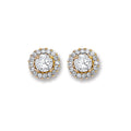 Yellow Gold CZ 7mm Cluster Stud