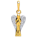 Yellow Gold CZ Angel Pendant 1.4g