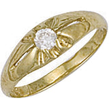 Yellow Gold CZ Baby Gipsy Ring