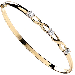 Yellow Gold CZ Bangle