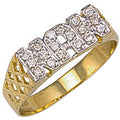 Yellow Gold CZ Basket Sides Nan Ring
