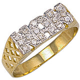 Yellow Gold CZ Basket Sides Nan Ring
