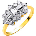Yellow Gold CZ Boat Ring 3.2g