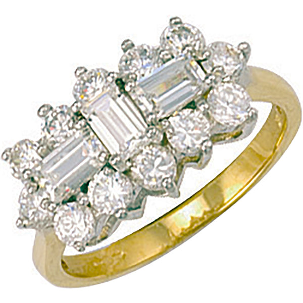 Yellow Gold CZ Boat Ring 4g