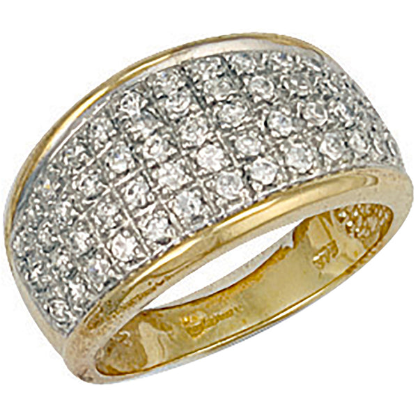 Yellow Gold CZ Bombay Ring