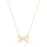 Yellow Gold CZ Bow Chain