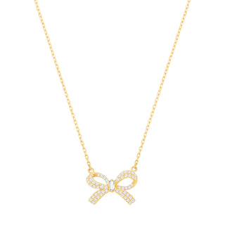 Yellow Gold CZ Bow Chain