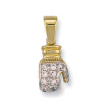 Yellow Gold CZ Boxing Glove Pendant 4.3g