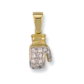 Yellow Gold CZ Boxing Glove Pendant 4.3g