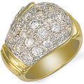 Yellow Gold CZ Boxing Glove Ring 16g