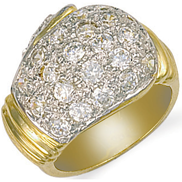 Yellow Gold CZ Boxing Glove Ring 16g