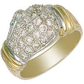 Yellow Gold CZ Boxing Glove Ring 7.5g