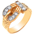 Yellow Gold CZ Buckle Baby Ring