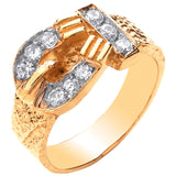 Yellow Gold CZ Buckle Baby Ring