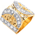 Yellow Gold CZ Buckle Gents Ring