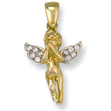 Yellow Gold CZ Cherub Pendant