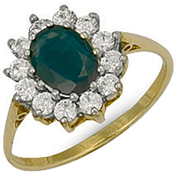 Yellow Gold CZ Cluster Ring 2.3g