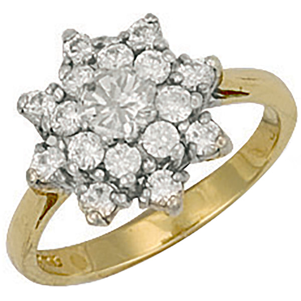 Yellow Gold CZ Cluster Ring 3.5g
