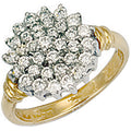Yellow Gold CZ Cluster Ring 4.3g