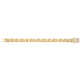 Yellow Gold CZ Curb 11mm Gents Bracelet
