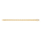 Yellow Gold CZ Curb 8mm Gents Bracelet