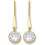 Yellow Gold CZ Drop Hook Style Earrings