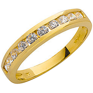 Yellow Gold CZ Eternity Ring