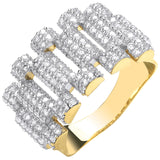 Yellow Gold CZ Fancy Link Ring