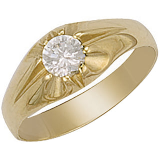 Yellow Gold CZ Gipsy Ring 3.5g