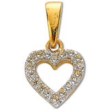 Yellow Gold CZ Heart Pendant 0.7g