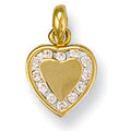 Yellow Gold CZ Heart Pendant 0.9g
