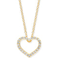 Yellow Gold CZ Heart Pendant On 18" Chain
