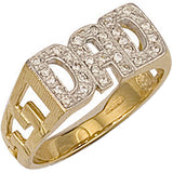 Yellow Gold CZ Id Sides Dad Ring 3.8g (£505)