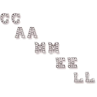 Yellow Gold CZ Initail Stud Earrings
