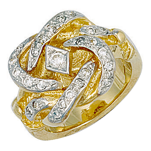 Yellow Gold CZ Knot Ring 16g