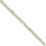 Yellow Gold CZ Mum & Heart Bracelet