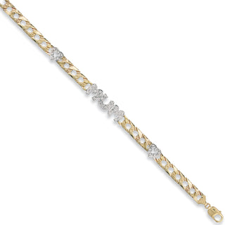 Yellow Gold CZ Mum & Heart Bracelet