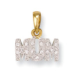 Yellow Gold CZ Mum Pendant