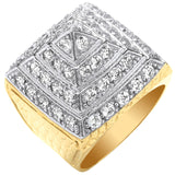 Yellow Gold CZ Pyramid Gents Ring