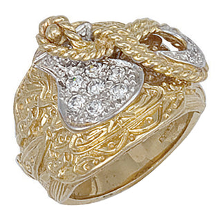 Yellow Gold CZ Saddle Ring 19.5g