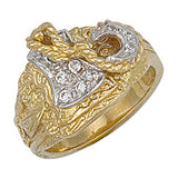 Yellow Gold CZ Saddle Ring 8.4g