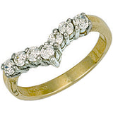 Yellow Gold CZ Wishbone Ring