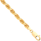 Yellow Gold D/c 5.2mm Solid Rope Chain 22