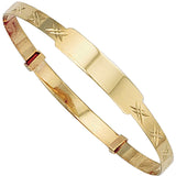 Yellow Gold D/c Expandable Id Baby Bangle 2.3g