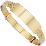 Yellow Gold D/c Expandable Id Baby Bangle 6g