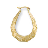 Yellow Gold D/c Oval Creoles 1.1g